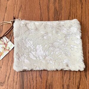 Keep It Gypsy Cowhide Clutch Bag with Silver Fleck NWT